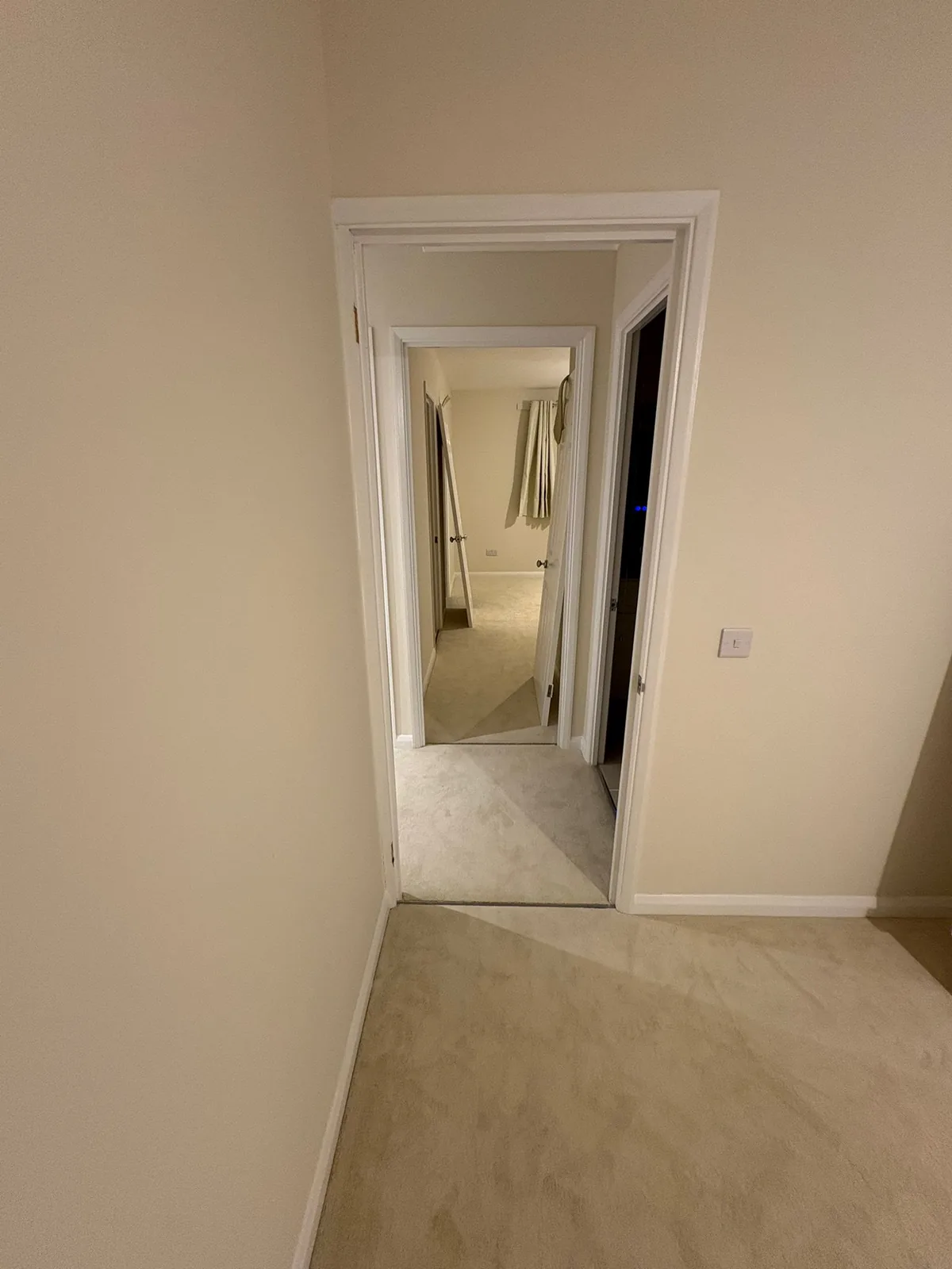 Light carpet fitted through an interior doorway